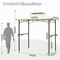 Multi-functional Outdoor Double-Tiered Grill Gazebo Canopy with 2 Side Shelves and 7 Hooks